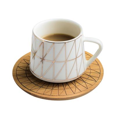 China Professional Eco-friendly Production Cappuccino Simple Ceramic Tea Cup and Coffee Mug with Saucer Set for sale