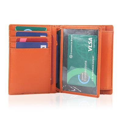 China Fashion Men's Wallet Genuine Leather Men's Wallet Real Leather Bifold Wallet RFID Smart Wallet For Men for sale