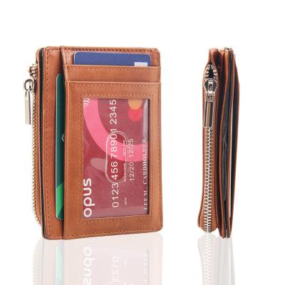 China Wholesale Men's RFID Slim Wallets Card Holder Thin Genuine Leather RFID Wallet Wallet Smart Holder For Men for sale