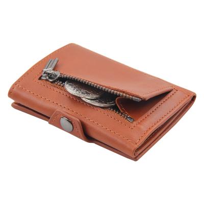 China OEM/ODM RFID Men's Leather Wallet Triple Rfid Blocking Genuine Leather Smart Wallet Men Wallet for sale