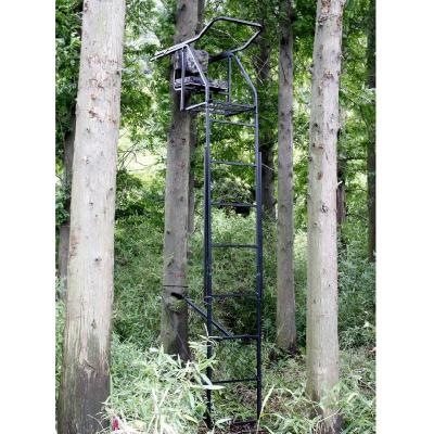 China Durable Wholesale Outdoor Telescopic Camo Metal Tree Seat Climbing Steps Deer Hunting Blind Stand Ladder Tree Stand For Hunting for sale