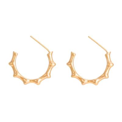 China Wholesale FASHIONABLE 14 K Gold Plated Bamboo Shape Jewelry Earrings Custom for sale