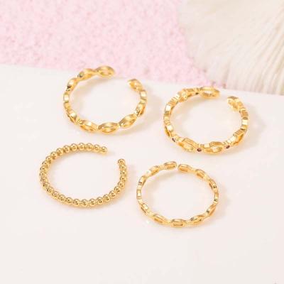 China Latest Tasty FASHIONABLE Adjustable 14K Ring Bulk Gold Plated Design Jewelry For Women for sale