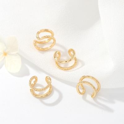 China TRENDY Simple Design 14K Gold Plated Inlaid Zircon Ear Cuff for sale