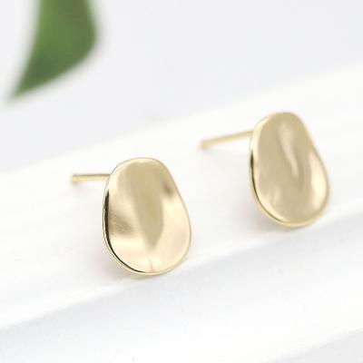 China FASHIONABLE Hot Selling 14K Gold Plated Smooth Stud Earrings for sale