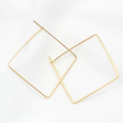 China Brass Hot Sale 14K Gold Plated Square Shape Jewelry Accessories For Earring Making for sale