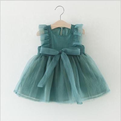 China Fashion Breathable Summer Ballet Toddler Child Princess Party Wedding Tulle Baby Green Tutu Dress for sale