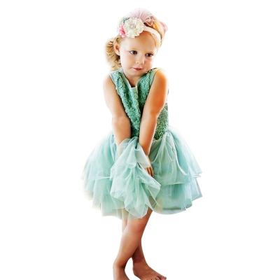 China New Viable Princess Dress Sleeveless Lace Tulle Flower Kids Dress Summer Girls Tutu Dress for sale