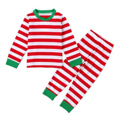 China Wholesale Soft Christmas Apparel Family Child Baby Kid Adult Christmas Pajamas Striped Sleepwear Nightgowns Pajamas for sale