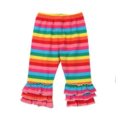 China Newest Anti-wrinkle Toddler Infant Kids Baby Rainbow Mermaid Ruffle Fashion Kids Bottom Long Pants for sale