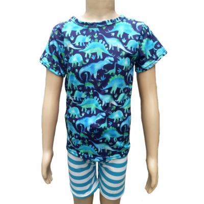 China Wholesale Casual Comfortable Milk Silk Dinosaur Print Boys Short Pants Boys Mid Length Pants Set for sale