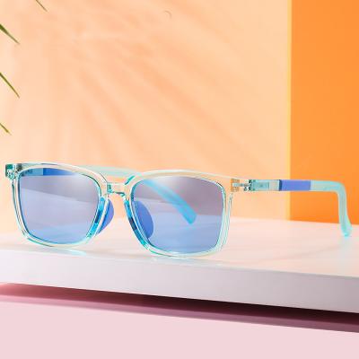 China 2022 Newest TR90 Sun Fashion Flexible Glass Rectangle Sunglasses Soft Frame Polarized Kids Sunglasses for sale