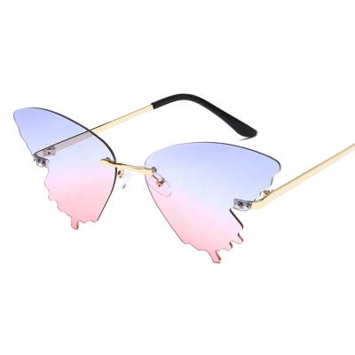 China Latest New Arrival Fashion Style Women Sunglasses Rimless Butterfly Sunglasses for sale