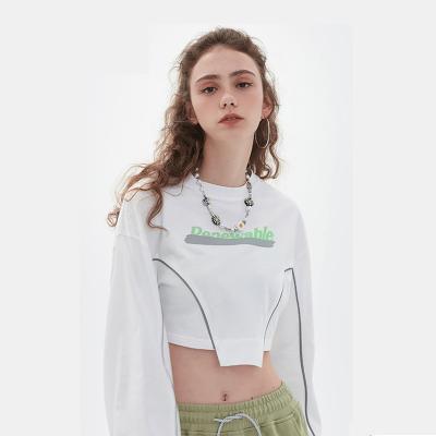 China anti-wrinkle oem custom crop top streetwear girl pullover cropped hoodie sweatshirts with long sleeve for sale