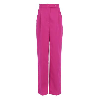 China Anti-Wrinkle Stretch Stripe High Waist Womens Wide Leg Casual Pants for sale