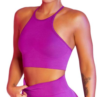 China QUICK DRY High Pressure Crop Back Beauty Bra Women Sports Sleeveless Top Workout Tank For Workout Yoga Gym for sale