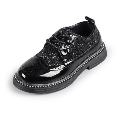 China ENGLAND STYLE Wholesale Kids Back To School Student Shoes Boys British Style Black Leather Shoes For Kids for sale