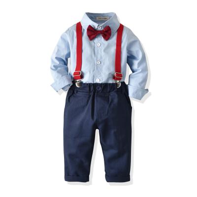 China Antibacterial spring and autumn cotton children's wear for formal occasion with long sleeved shirt and pants for sale