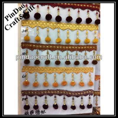 China Curtain Pom Pom Ball Fringe For Curtain for sale