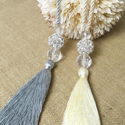 China Shiny Curtain Beaded Curtain Tassel, Handmade Curtain Tieback, Curtain Rope for sale