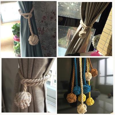 China 100% Tieback, Natural Curtain Accessary, Cotton Curtain Durable Cotton Rope Ball for sale