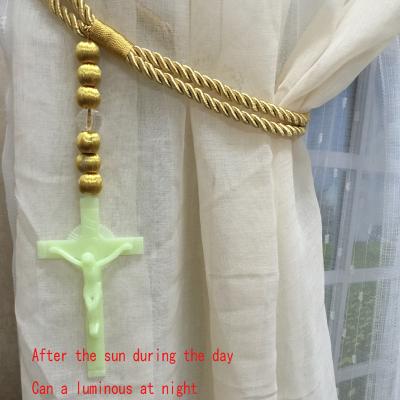 China Eco-friendly magic night light jesus curtain rope, luminous jesus curtain tieback, curtain accessory for sale