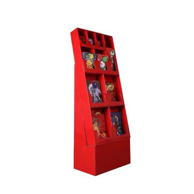 China Custom Pop Display Shelving Display Rack Floor Retail Store Product Shelf Display Unit Stands Corrugated Cardboard Candy Food Drinks Display Rack cardboard for sale