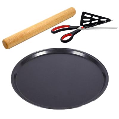 China Disposable pizza baking tools oven set gift set pizza scissors pin pizza pan for oven baking for sale