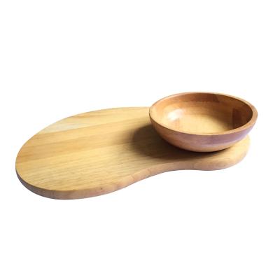 China Disposable Eco Rice Husk Cutting Board Set Panel With Nice Bowl Oak Wood Cutting Board Set for sale