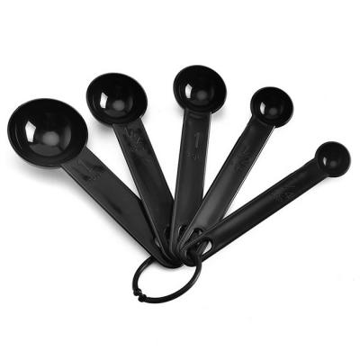 China 5pcs Plastic Measuring Doser Viable Black Kitchen Tool for sale