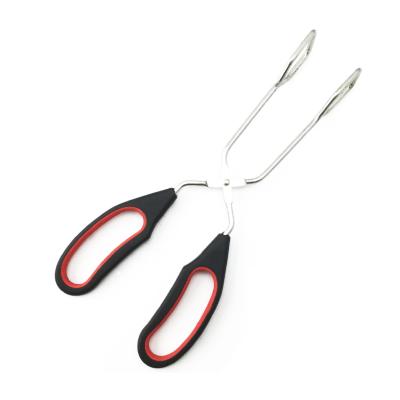 China Interesting Stainless Steel Scissor Tongs Metal Barbecue Scissor Tongs Viable Salad Tongs for sale