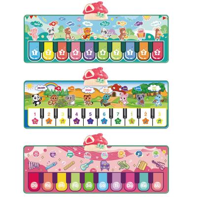 China Musical Crawling Mat Keyboard Play Mat Baby Piano Play Mat Plush 10 Songs Musical Carpet Animal Kids Piano Mat for sale