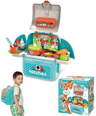 China 2022 New Kitchen Play Plastic Toys Set Multifunctional For Play 2 Pretend In A BACKPACK Game Toys ZH-171640 for sale