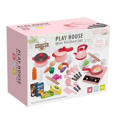 China Cooking Pretend Play Kitchen Toys Sets 2022 Hot Selling Kids Toy Girls Educational 36pcs Cooking Pretend Play Kitchen Toys Sets With Wholesale Price for sale