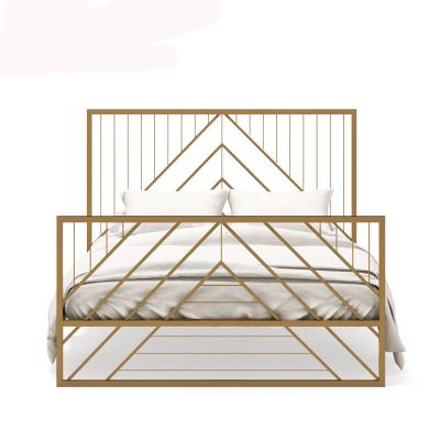 China Wholesale Best Price High Quality Metal Bed Frame Simple Elegant Latest Designs Double Metal Bed for sale