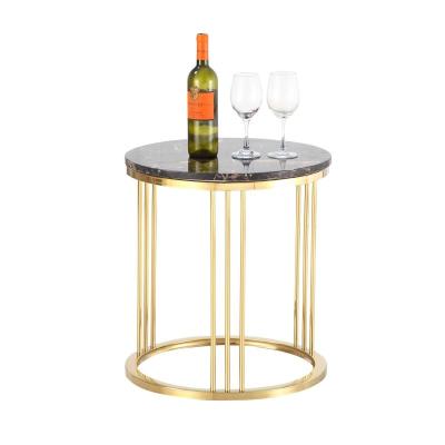 China Modern Side Table Marble Morden Stainless Steel Top Coffee Table for sale