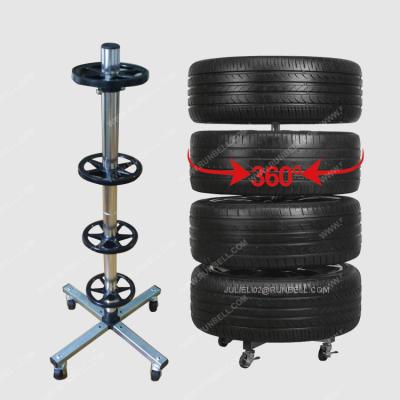 China Eliminate Mobile Tire Deformation Tire Stand Rack Organizer Wheel Shaft Summer Winter Tires Rim Storage Stand for sale