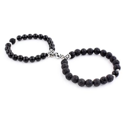 China BOHEMIA Natural Stone Bracelet 8mm Magnetic Yoga Beads Elastic Bracelet Handmade Hand Strings Couple Bracelets Jewelry Kimter-Q386FZ for sale