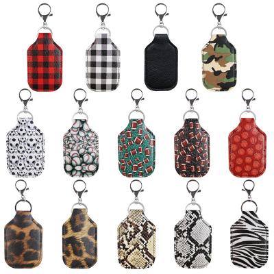 China Sanitizer Leather Bottle Hand Keychains 30ML PU Neoprene Key Chain Bags Fashion Keychain Handbag Key Holder Gift Kimter-X703FZ for sale