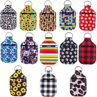 China Neoprene Neoprene Key Chain Sanitizer Bottles Key Chain Holder Empty Bottle Key Chain Holders Travel Containers For 30ml Kimter-C221FZ for sale