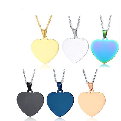 China Hiphop Stainless Steel Flat Heart White Stamping Pendants Charms Colorful Pendant Customized ID Jewelry Craft Kimter-Z294Z for sale