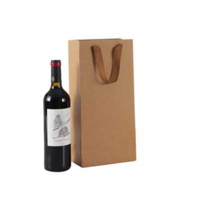 China Single And Double Extra Thick Wine Packaging Bag Handmade Brown Paper Bag Gift Red Wine Bag for sale