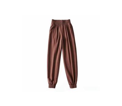 China 2021 New Design China Women Drawstring Pants Brown QUICK DRY Pants Women Sport Ladies Joggers Pants Womens Trousers for sale