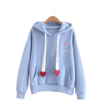 China 2021 YouTube top hot simple casual women's embroidery hoodie monogram print breathable heart embellished women sweatshirts for sale