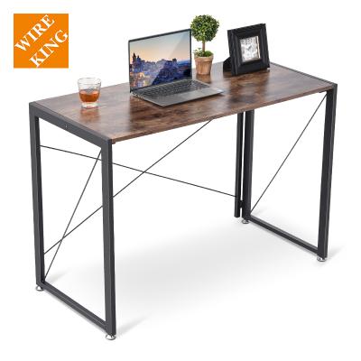 China Metal Collapsible Foldable Frame Desk Study Table Standing Table Folding Computer Wood Computer Desk for Home and Office for sale