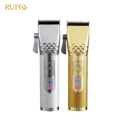 China Professional High Quality Oil Drip Hair Cutting and Barber Hair Clipper Cordless Rechargeable Low Battery Booster Full Metal Salon Scissors for sale