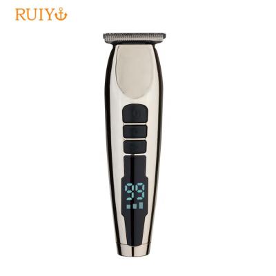 China Straight Handed Scissors Wholesale USB Rechargeable Stainless Steel Trimmer Clipper Men Shaving Machine Hair Styling Tool LED Display for sale