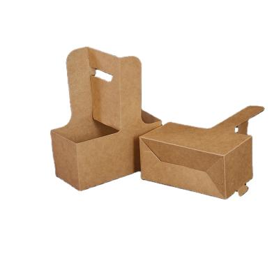 China Recyclable Portable Bubble Tea Coffee Tea Holder Paper Packaging Cup Holder Disposable Cup Tray Customized for sale