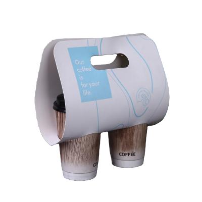 China Recyclable Cups Rack Bubble Tea Cup Paper Holder Printed Paper Cup Carrier for sale