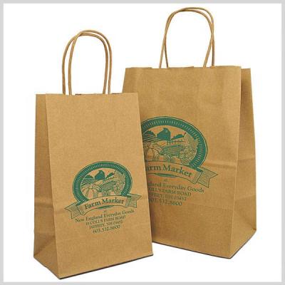 China Recycled Brown Kraft Materials Custom Printing Paper Shopping Bag Gift Packaging Bags for sale